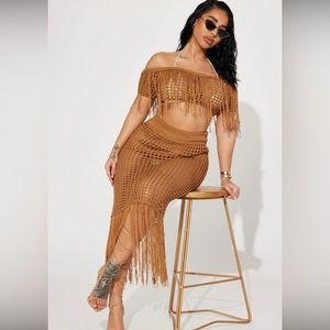 Fashion Nova Crochet Swim Cover Up Set